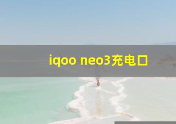 iqoo neo3充电口